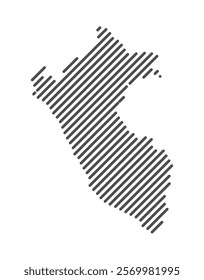 Peru - Map of the country formed by lines. Vector Illustration.