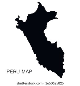 Peru map and country name isolated on white background. Vector illustration