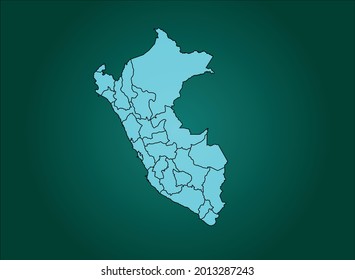 Perú mapea el color cian sobre el fondo verde
