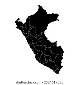 Peru map with departments. Vector Illustration.