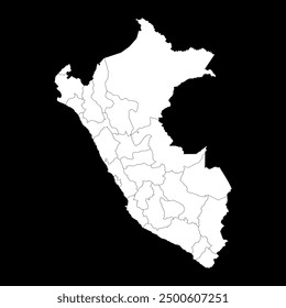 Peru map with departments. Vector Illustration.