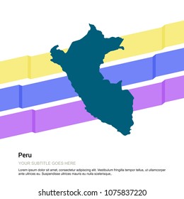 Peru map design with white background vector