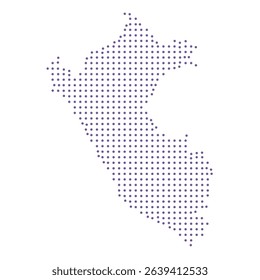 Peru map dotted pattern design purple circle