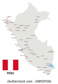peru map with flag