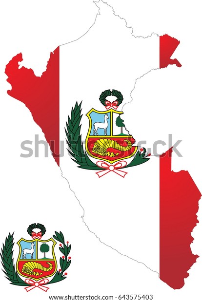 Peru Map Flag Stock Vector (Royalty Free) 643575403 | Shutterstock