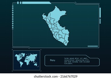 Peru Map Futuristic  infographic Map element collection background