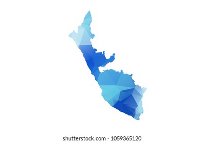 peru map in geometric polygonal style. peru map of isolated. Vector Illustration Eps10.