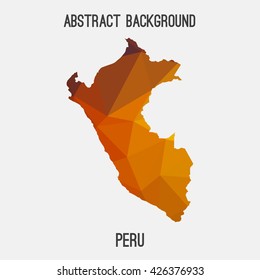 Peru map in geometric polygonal style. Abstract tessellation,modern design background. Vector illustration EPS8