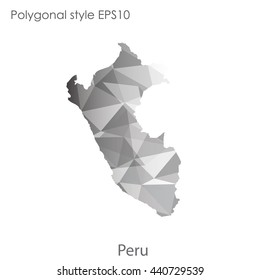 Peru map in geometric polygonal style. Abstract gems triangle,modern design background. Vector illustration EPS10