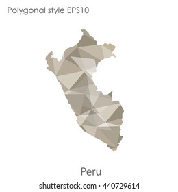 Peru map in geometric polygonal style. Abstract gems triangle,modern design background. Vector illustration EPS10