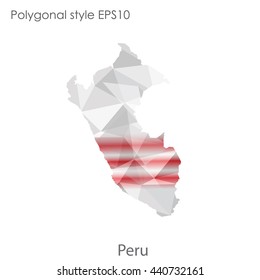 Peru map in geometric polygonal style. Abstract gems triangle,modern design background. Vector illustration EPS10