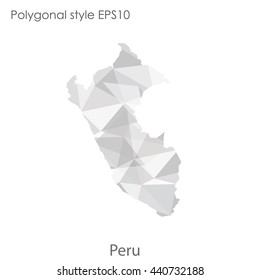 Peru map in geometric polygonal style. Abstract gems triangle,modern design background. Vector illustration EPS10