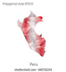 Peru map in geometric polygonal style. Abstract gems triangle,modern design background. Vector illustration EPS10