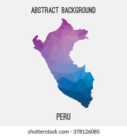 Peru map in geometric polygonal style.Abstract tessellation,modern design background. Vector illustration EPS8