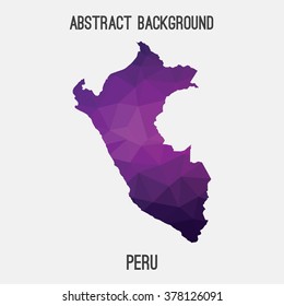 Peru map in geometric polygonal style.Abstract tessellation,modern design background. Vector illustration EPS8