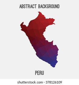 Peru map in geometric polygonal style.Abstract tessellation,modern design background. Vector illustration EPS8