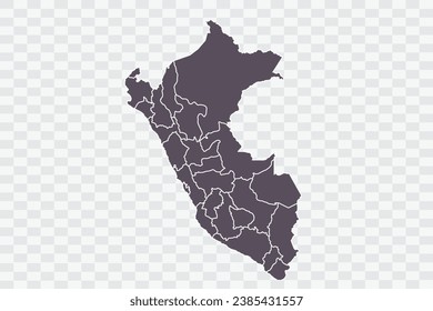 Peru Map Graphite Color on White Background quality files Png