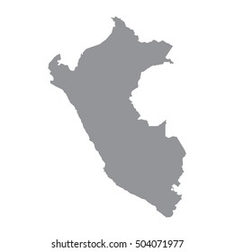 Peru map in gray on a white background