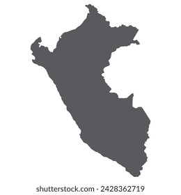 Peru map. Map of Peru in grey color
