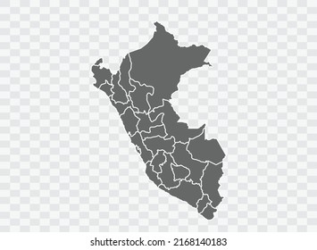 Peru Map Grey Color On Background Png