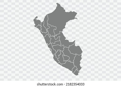 Peru Map grey Color on White Background quality files Png