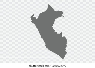 Peru Map grey Color on White no demarcation line Background  Png