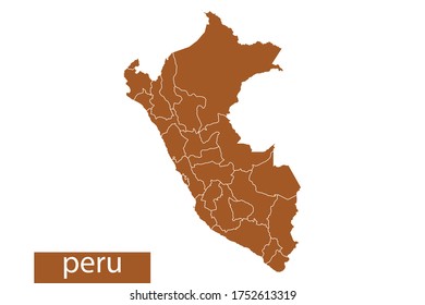 peru map High Detailed on white background. Abstract design vector illustration eps 10. Orange color.