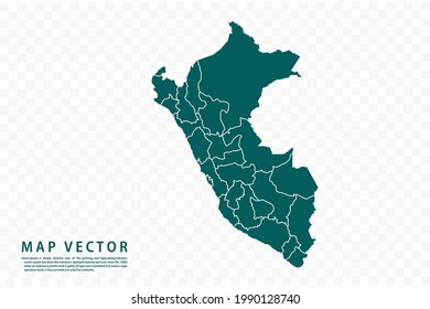 Peru map High Detailed on white background. Abstract design vector illustration eps 10