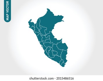 Peru map High Detailed on white background. Abstract design vector illustration eps 10