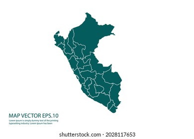 Peru-Karte hoch detailliert auf weißem Hintergrund. Abstraktes Design, Vektorgrafik eps10