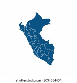 Peru map High Detailed on white background. Abstract design vector illustration eps 10