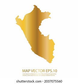 Peru map High Detailed on white background. gold gradient color. Abstract design vector illustration eps 10