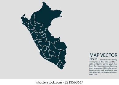 Peru map High Detailed on white background. Abstract design vector illustration eps 10