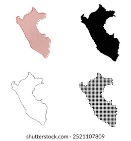 Peru map icon illustration design