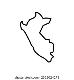 Peru map icon. Peru outline map. Simple icon design. Vector illustration