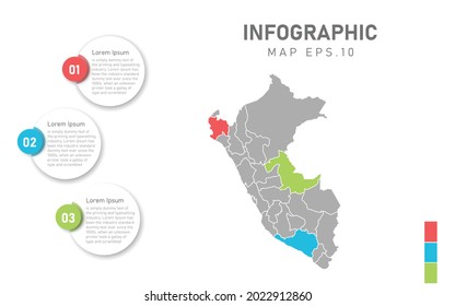 Peru map infographic. Global business marketing concept. World transportation infographics data.