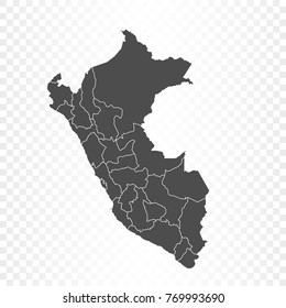 Peru map isolated on transparent background