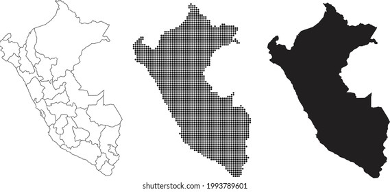 Peru map isolated on a white background.