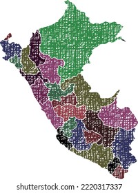peru map with lines texture sketch
