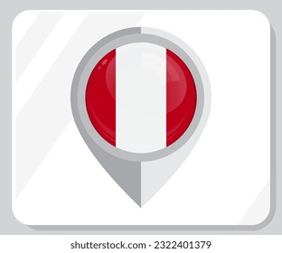 Peru Map Locaton Flag Icon