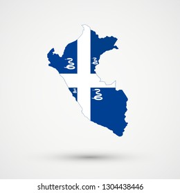 Peru map in Martinique flag colors, editable vector.