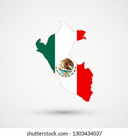 Peru map in Mexico flag colors, editable vector.