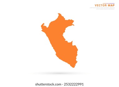 Peru Map - Orange abstract style isolated on white background vector.