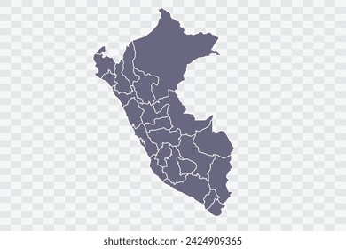 Peru Map pewter Color on White Background quality files Png