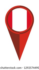 Peru map pointer pin icon location flag marker
