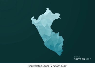 Peru Karte - Polygon Stil Vektorgrafik in grün und blau Low Poly geometrischen Design, sauber minimale Silhouette für Infografik.