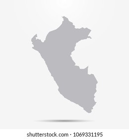 Peru map with shadow
