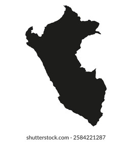 Peru map silhouette vector illustration