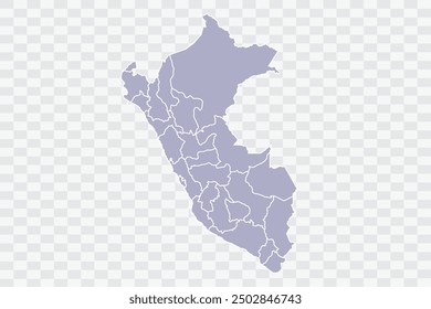 Peru Map  silver Color on White Background quality files Png