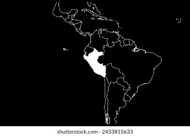 Perú mapa sudamérica fondo negro